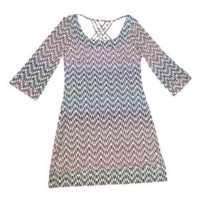 Jessica Simpson Blue Purple Geometric Dress A-Line Shift Womens Size 12